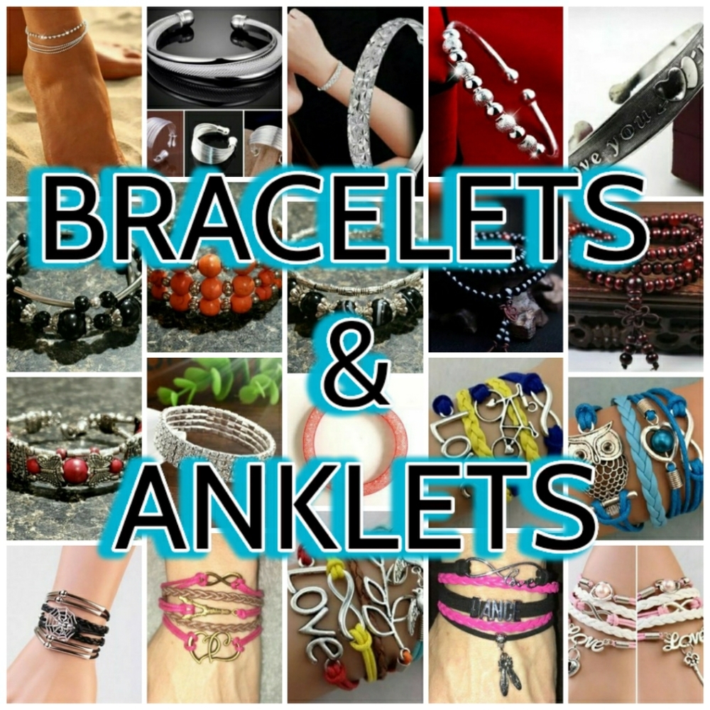 Bracelet Bangle Anklet New Vintage Wood Bling Gemstone Crystal Gold Silver Steel